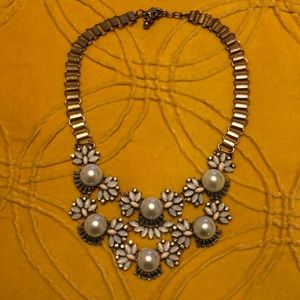 Pearl and opal statement necklace